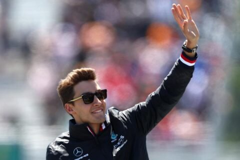 Mercedes driver George Russell speaks to CNN ahead of the 2022 British Grand Prix