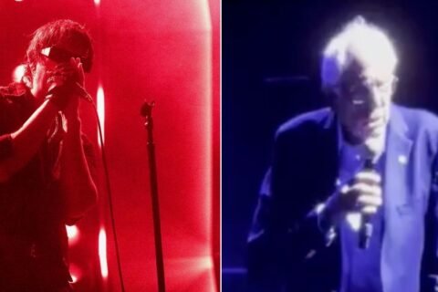 AOC and Bernie Sanders Introduce The Strokes Prior to NYC Show