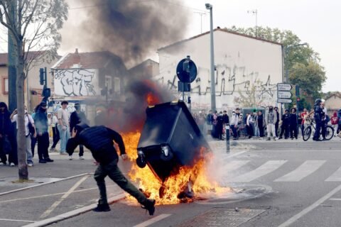 Tear gas and fires on French streets as student protests turn violent